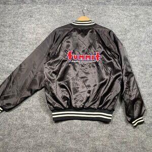 Vintage Summit Racing Silver Anniversary Satin Bomber Jacket Mens Large